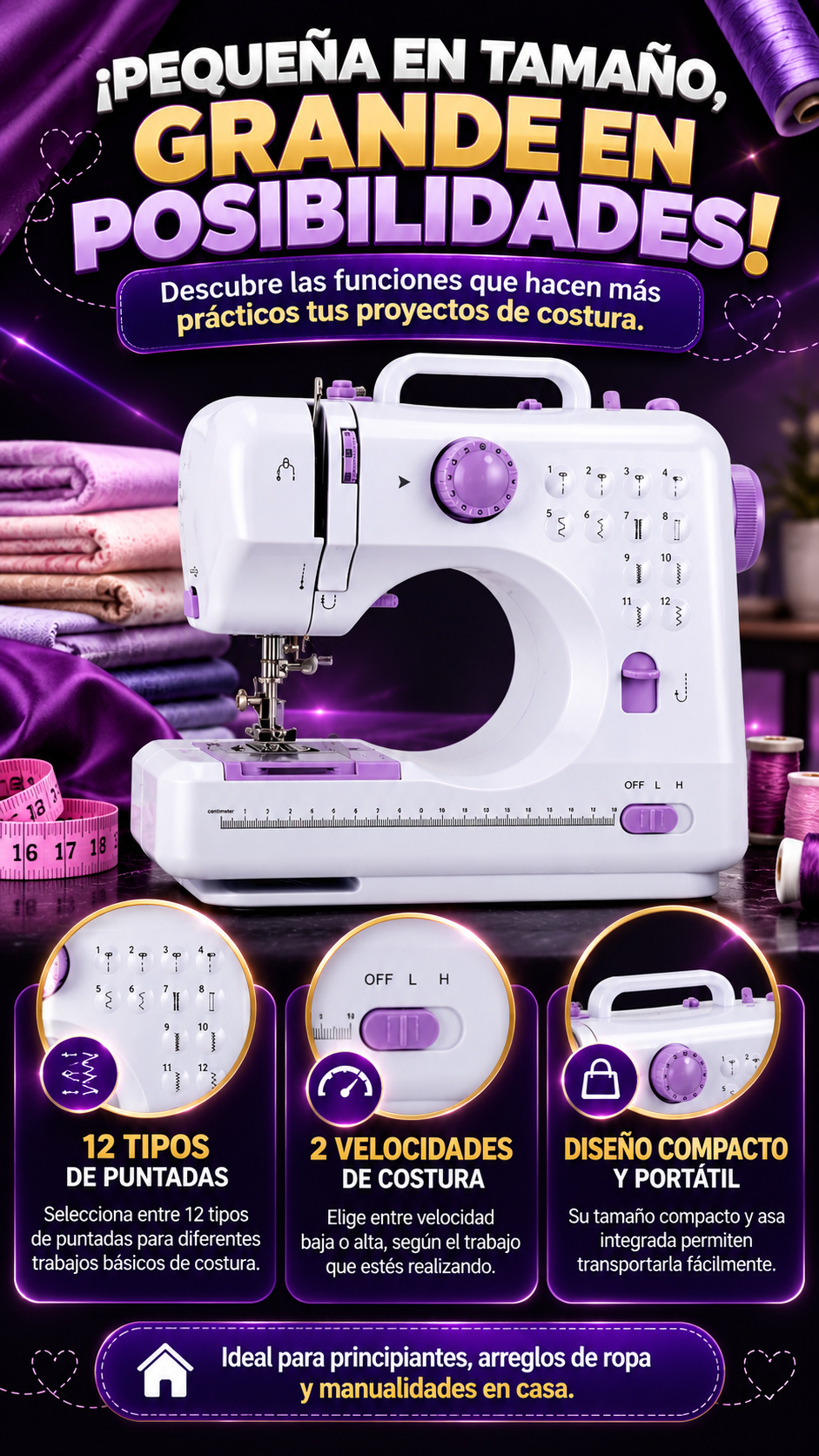 Funciones y beneficios de la máquina de coser